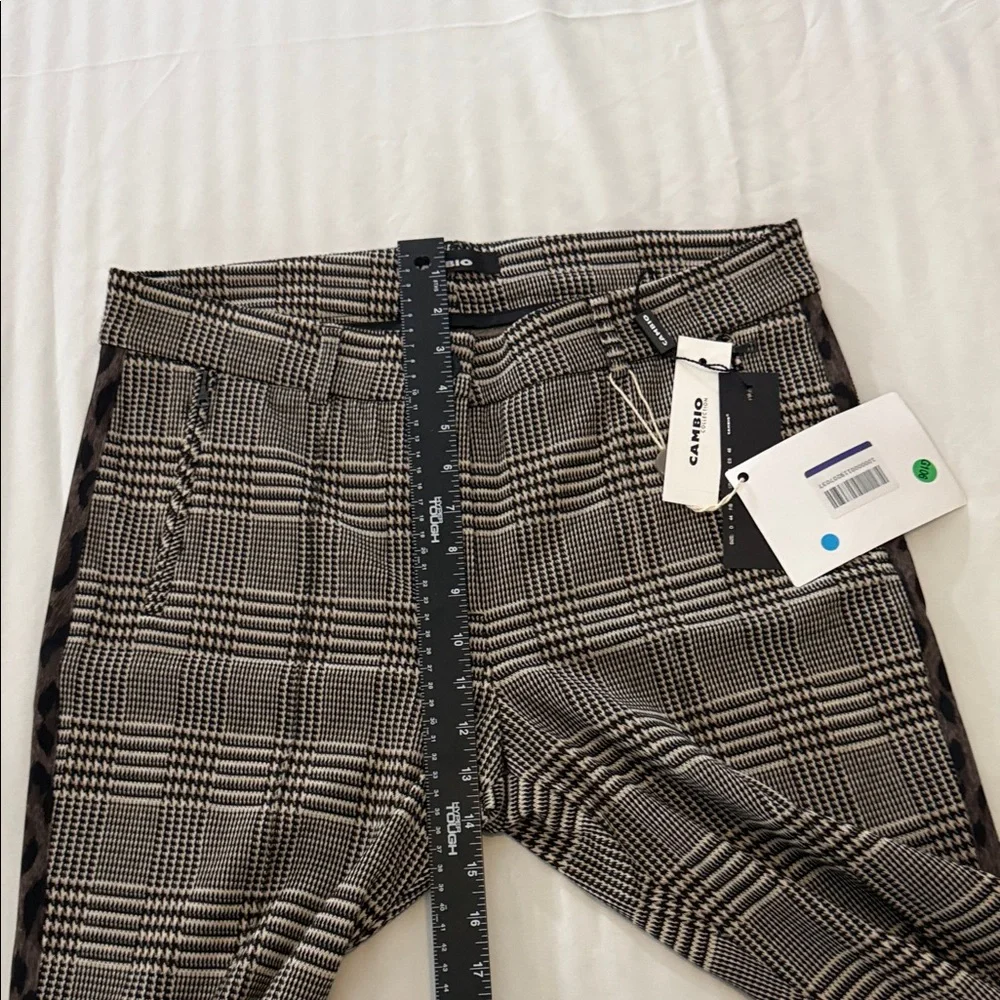Cambio Rhona Plaid Pants Women’s US 14 Gray Black Slim Stretch - Picture 8 of 14